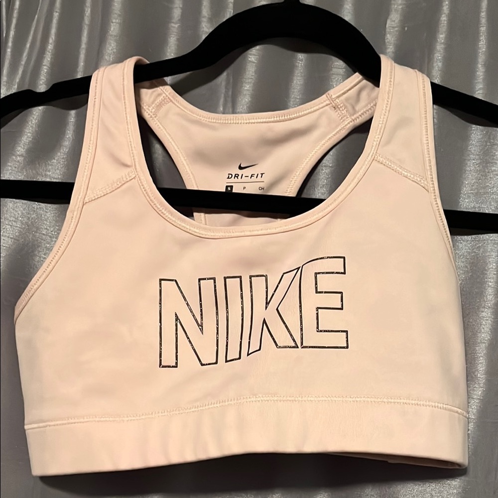 Nike Cream Sports Bra with Racerback Design